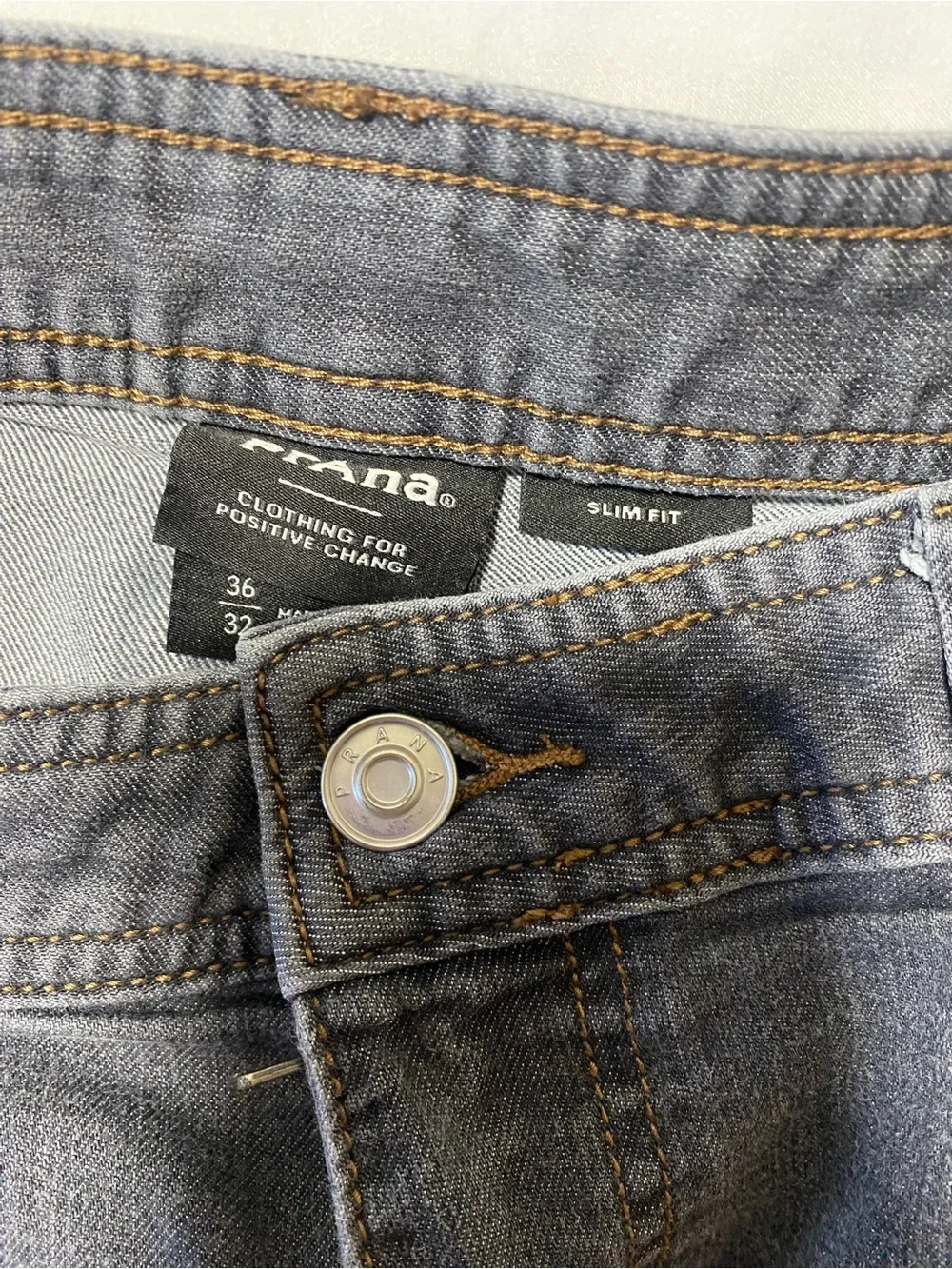 Prana Men’s Slim Straight Jeans in Charcoal Gray